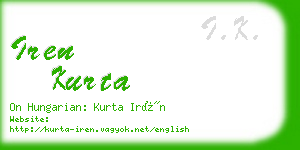 iren kurta business card